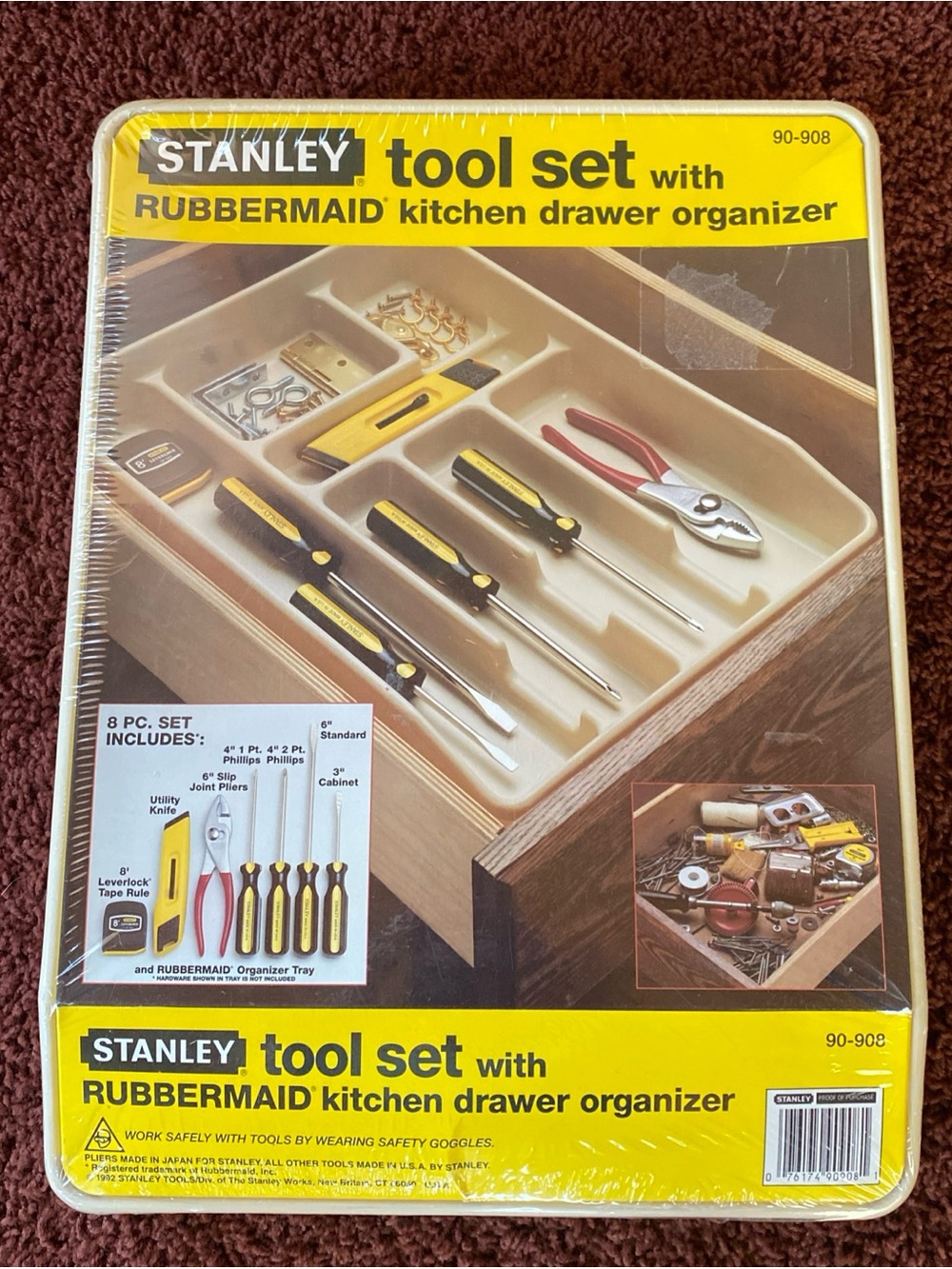 Stanley Tool Set 8 Piece Rubbermaid Organizer Vintage 90s Kitchen New